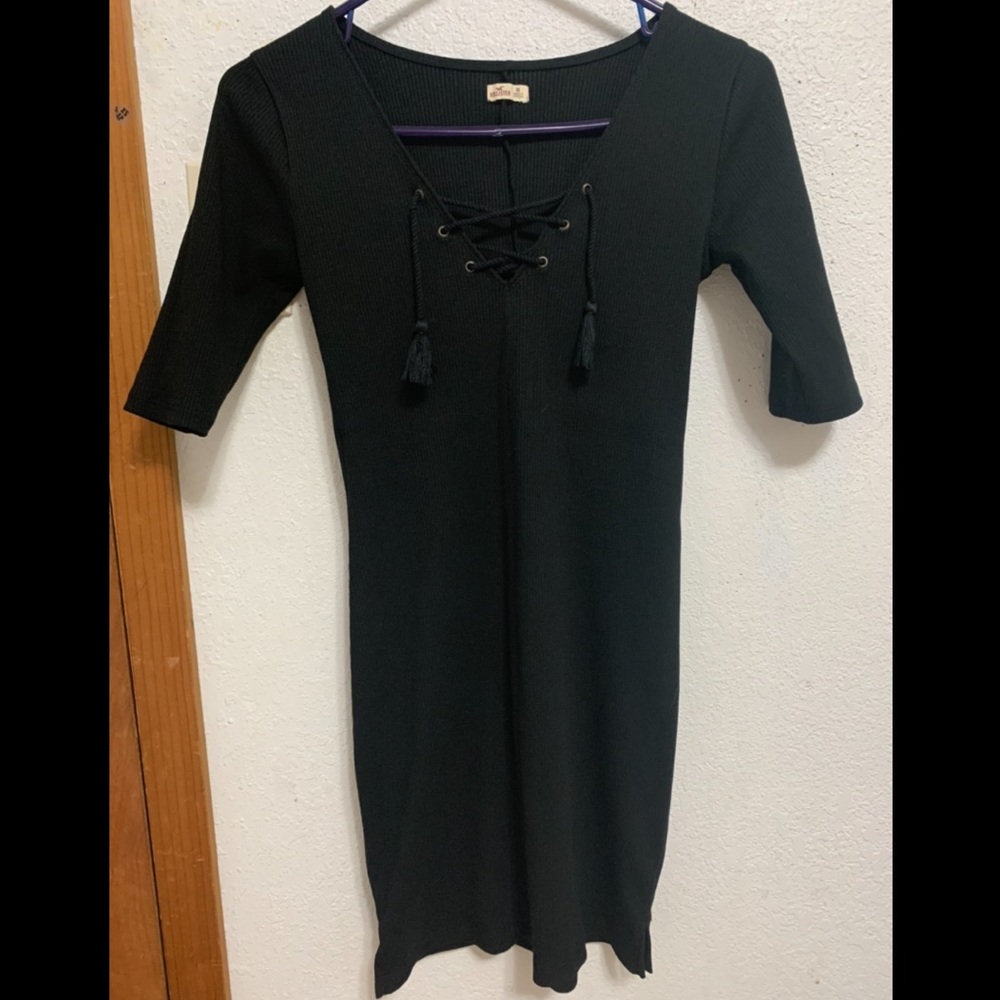 Hollister Bodycon ribbed black dress